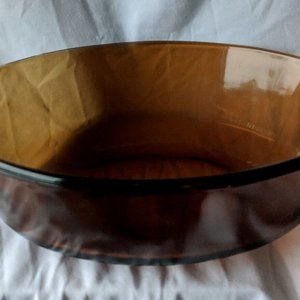 Vintage Anchor Hocking Amber Brown Glass Oval 1.5 qt Casserole Dish No Lid #433